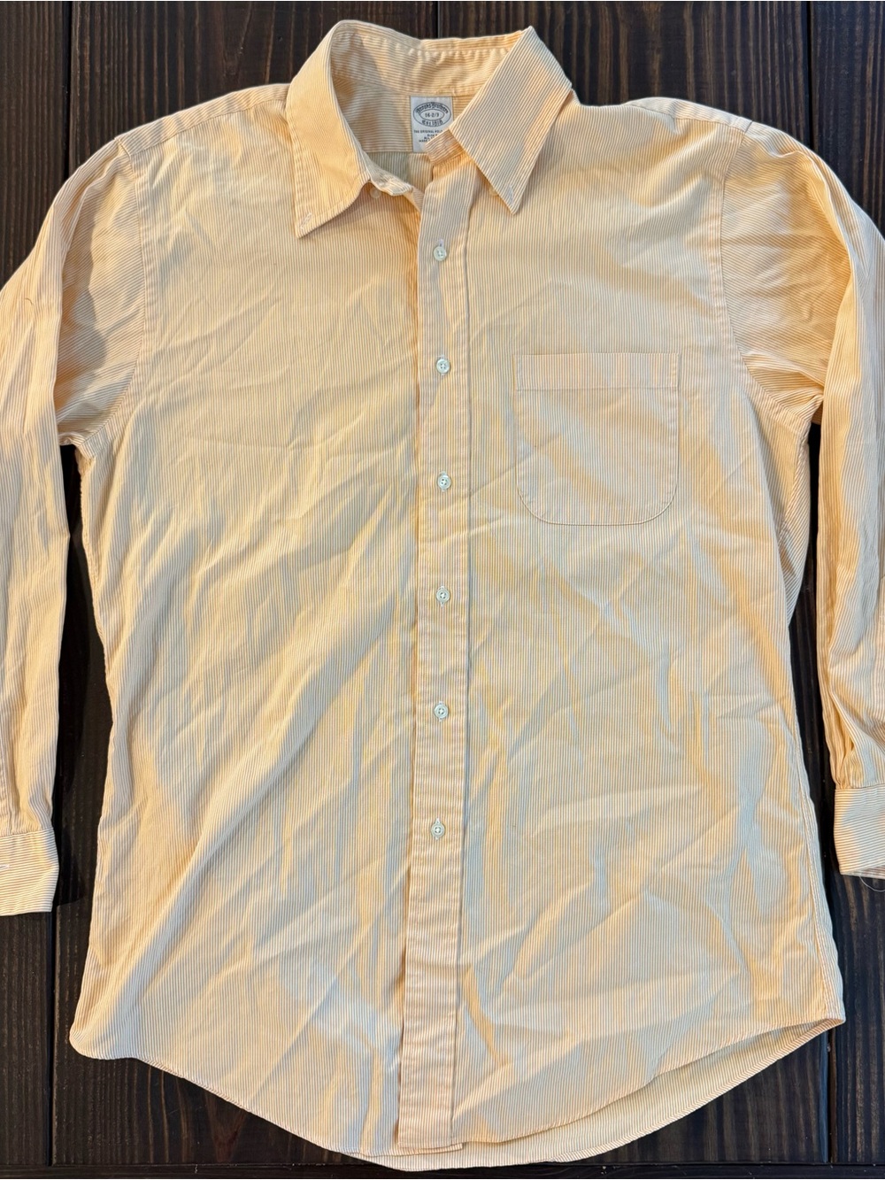Brooks Brothers Classic Men's Long-Sleeve Button-Down Shirt — Yellow